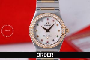 Đồng hồ Omega Constellation Iris Multi Stone Steel & Gold 1358.79.00 (lướt)