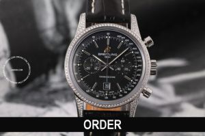 Đồng hồ Breitling Transocean Chronograph Steel & Diamonds Black Dial A41310 (lướt)