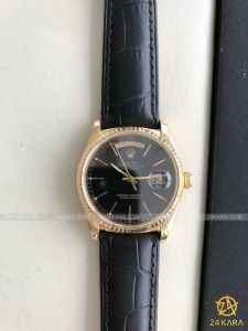 Đồng hồ Rolex Day-Date 36 Gold Black Dial 18038 - Lướt