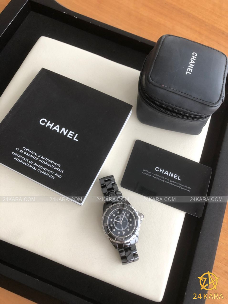 Đồng hồ Chanel J12 h2427 Ladies Quartz Ceramic Black Sapphire 33