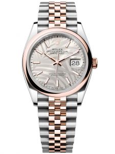 Đồng hồ Rolex Datejust M126201-0031 126201-0031 Oystersteel và vàng Everose mặt số họa tiết cây cọ bạc - Mẫu mới 2021