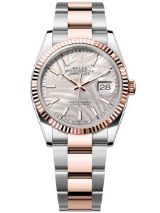 Đồng hồ Rolex Datejust M126231-0032 126231-0032 Oystersteel và vàng Everose mặt số họa tiết cây cọ bạc - Mẫu mới 2021