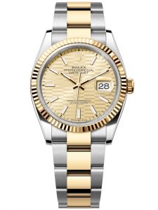 Đồng hồ Rolex Datejust M126233-0040 126233-0040 Oystersteel và vàng vàng, mặt số họa tiết gấp nếp ánh vàng - Mẫu mới 2022