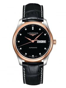 Đồng hồ Longines Master L2.755.5.59.2 L27555592 Kim Cương Day-Date Demi Vàng Hồng