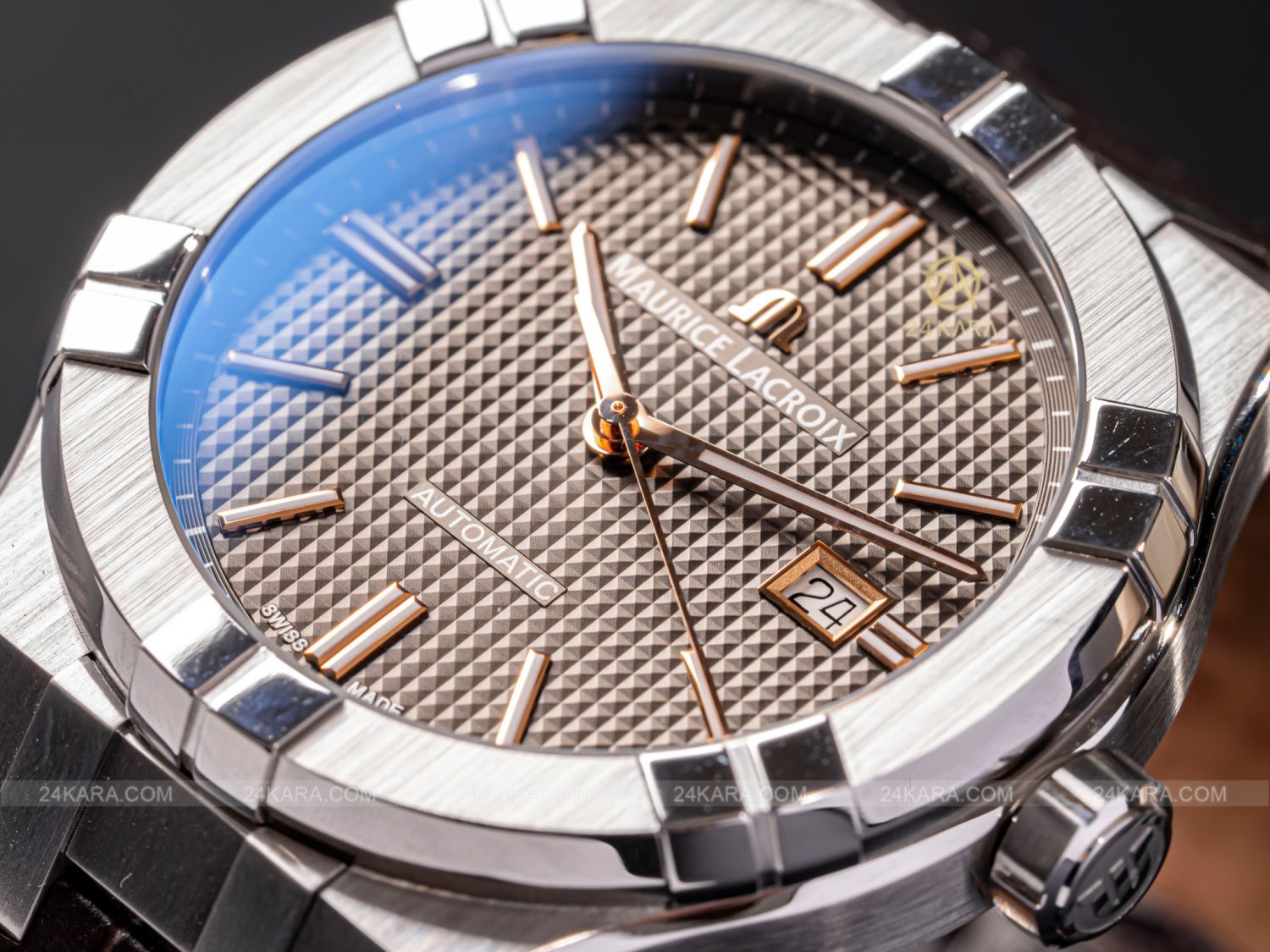 Đồng hồ Maurice Lacroix Aikon AI6008-SS001-331-1 Mặt Số Nâu Xám Automatic Date - lướt