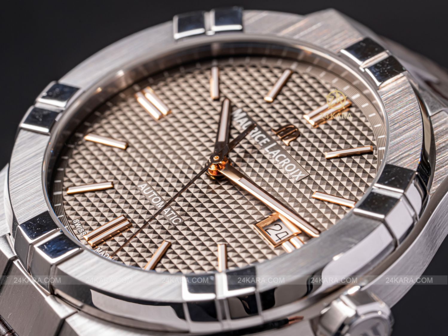 Đồng hồ Maurice Lacroix Aikon AI6008-SS001-331-1 Mặt Số Nâu Xám Automatic Date - lướt