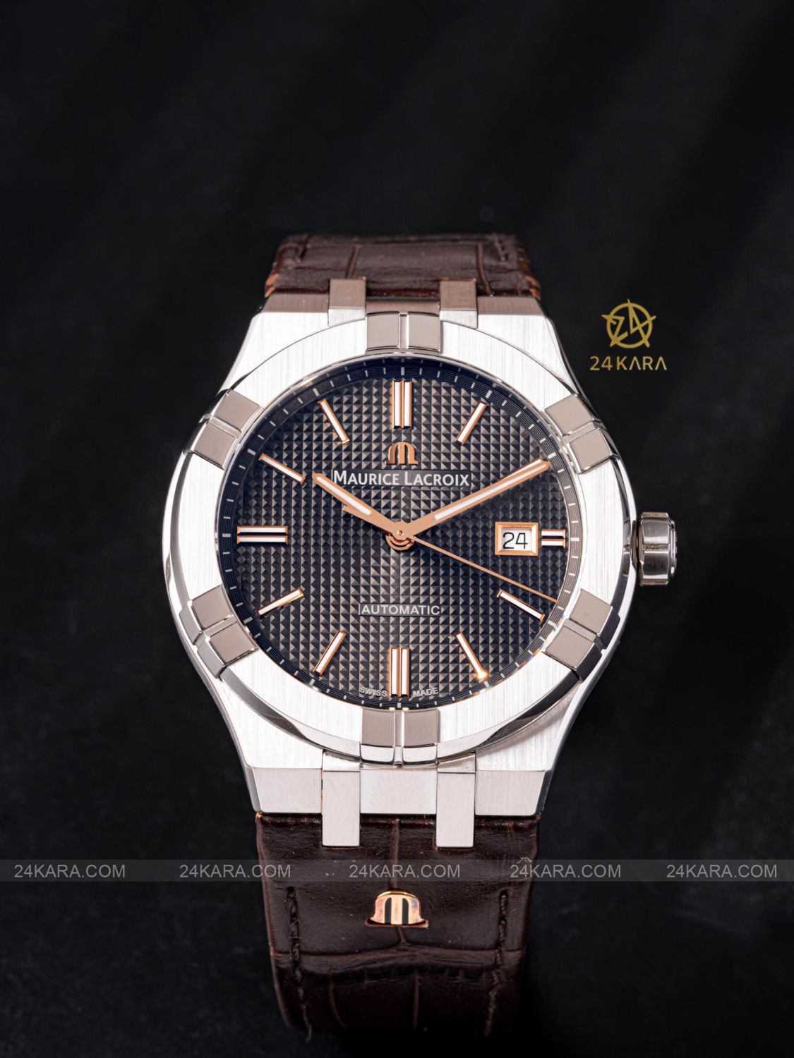 Đồng hồ Maurice Lacroix Aikon AI6008-SS001-331-1 Mặt Số Nâu Xám Automatic Date - lướt