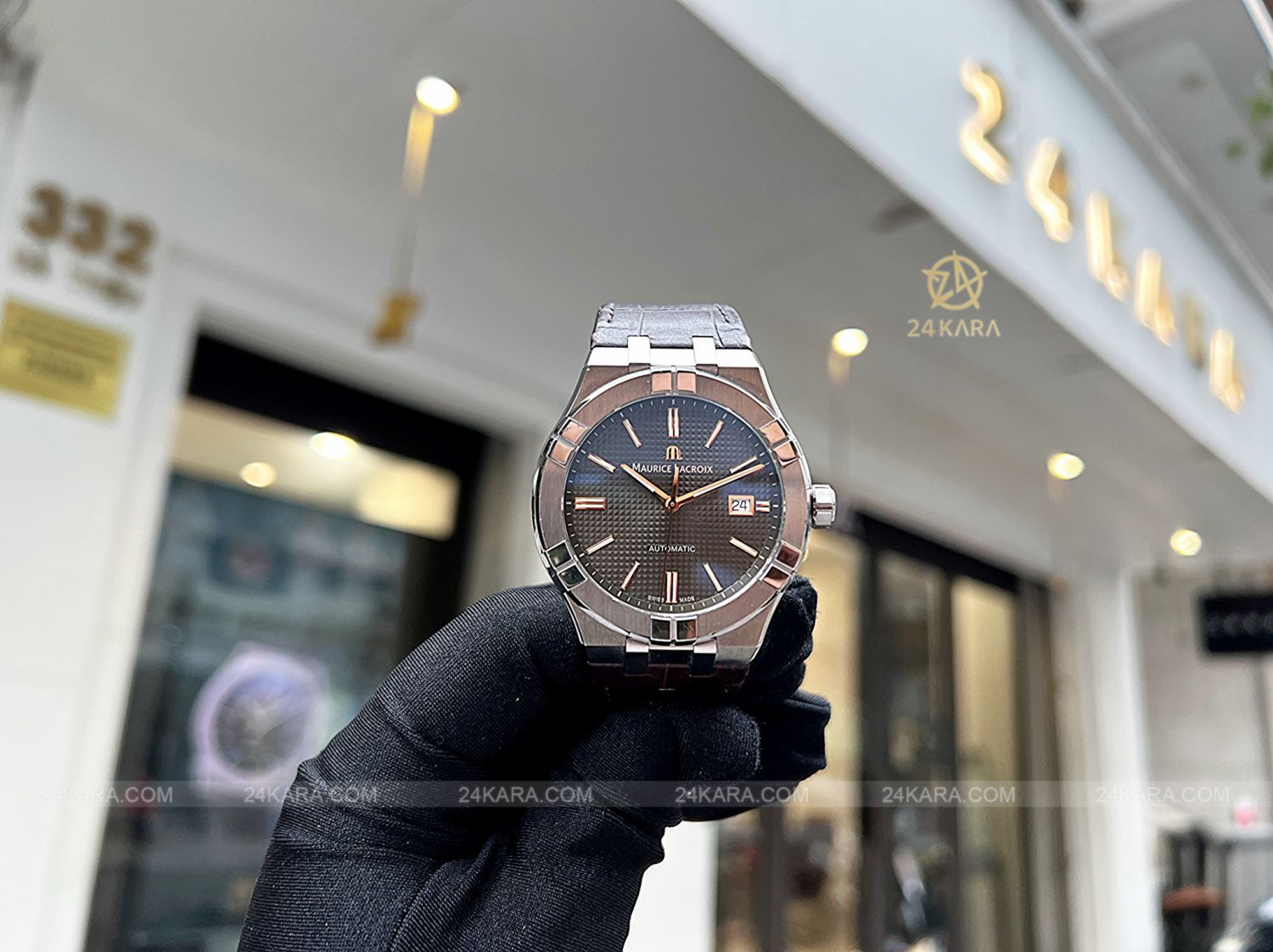 Đồng hồ Maurice Lacroix Aikon AI6008-SS001-331-1 Mặt Số Nâu Xám Automatic Date - lướt