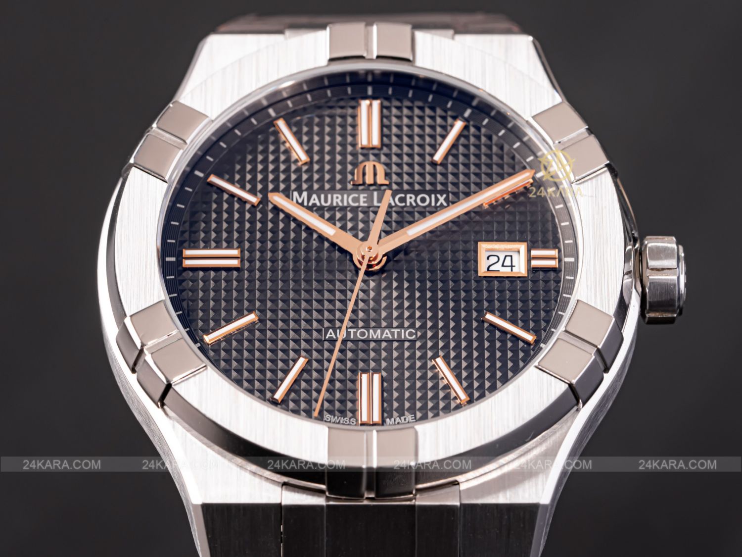 Đồng hồ Maurice Lacroix Aikon AI6008-SS001-331-1 Mặt Số Nâu Xám Automatic Date - lướt