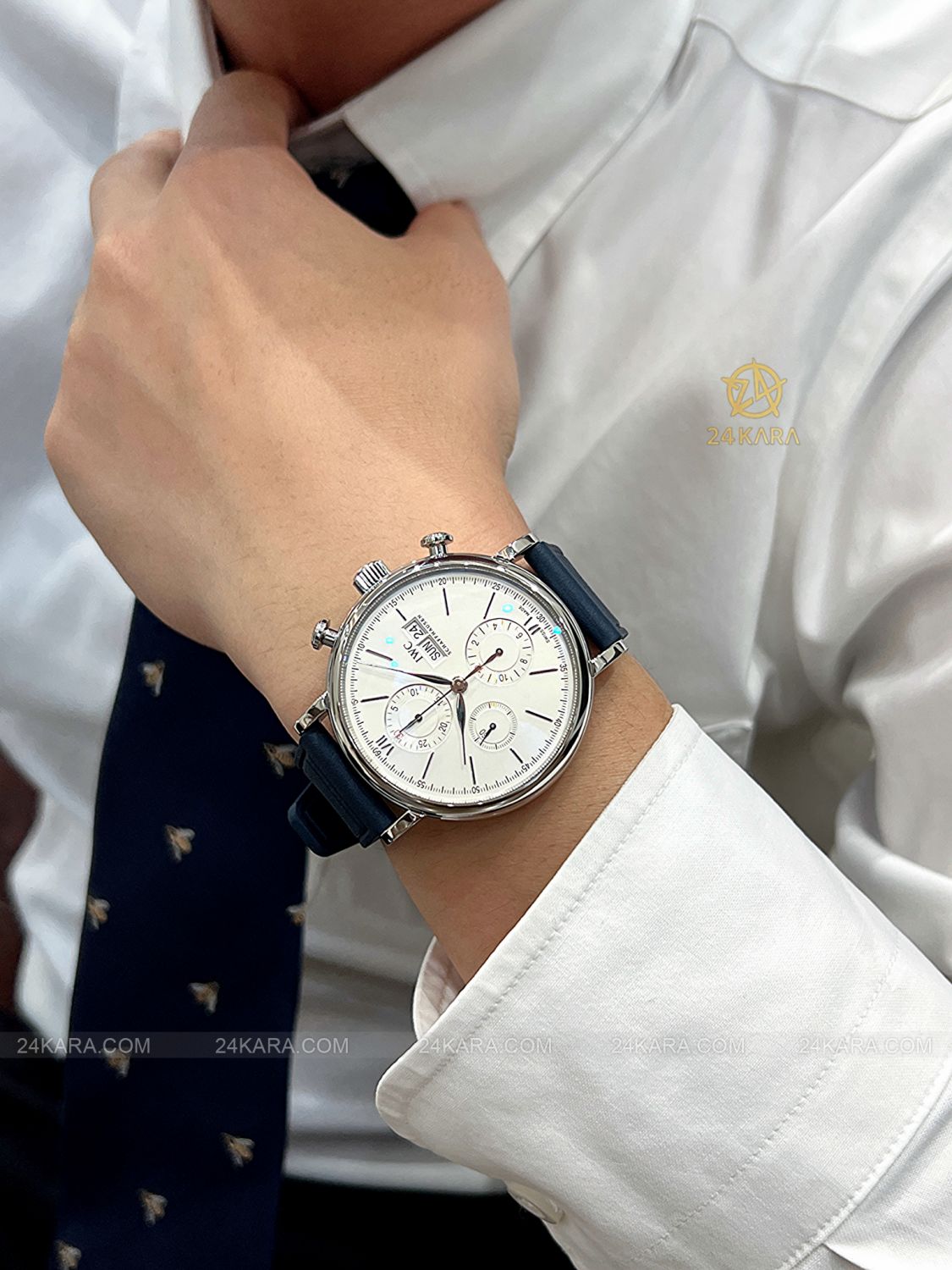 Đồng hồ IWC Portofino Chronograph IW391027 Mặt Số Mạ Bạc 42 - Lướt