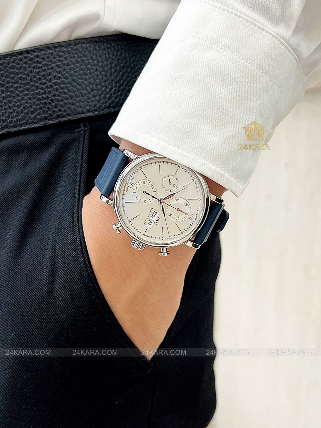 Đồng hồ IWC Portofino Chronograph IW391027 Mặt Số Mạ Bạc 42 - Lướt