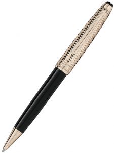 Bút bi xoay Montblanc Meisterstück Doué Geometry Champagne-Tone Gold-Coated Classique MB118095