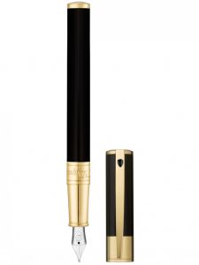 Bút máy S.T. Dupont D-Initial Black And Golden Chrome Finish 260205