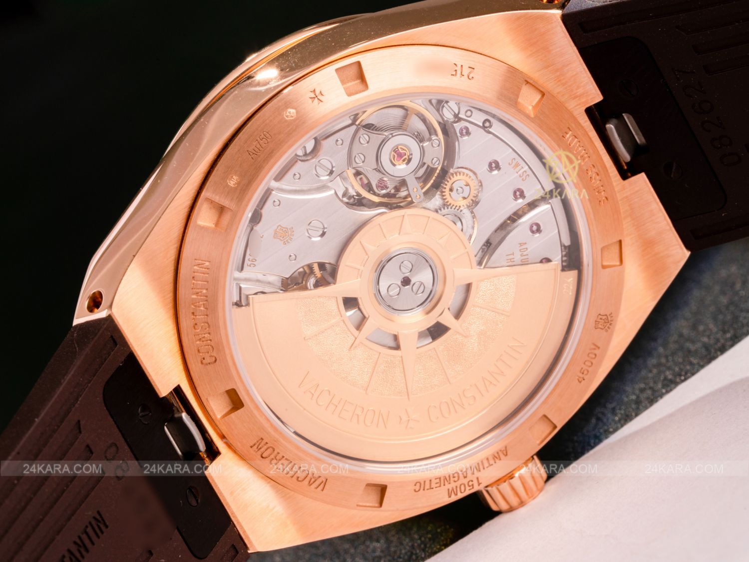 Đồng hồ Vacheron Constantin Overseas 41 Rose Gold 18K 4500V/000R-B127 mặt số trắng, dây da và dây cao su nâu