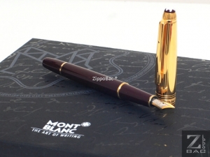 MS B.81 - Bút máy Montblanc Meisterstuck Solitaire - nắp bút bạc khối, lắc kê vàng - ngòi vàng khối 18K - thân Resin đỏ bóc-đô - New in Box