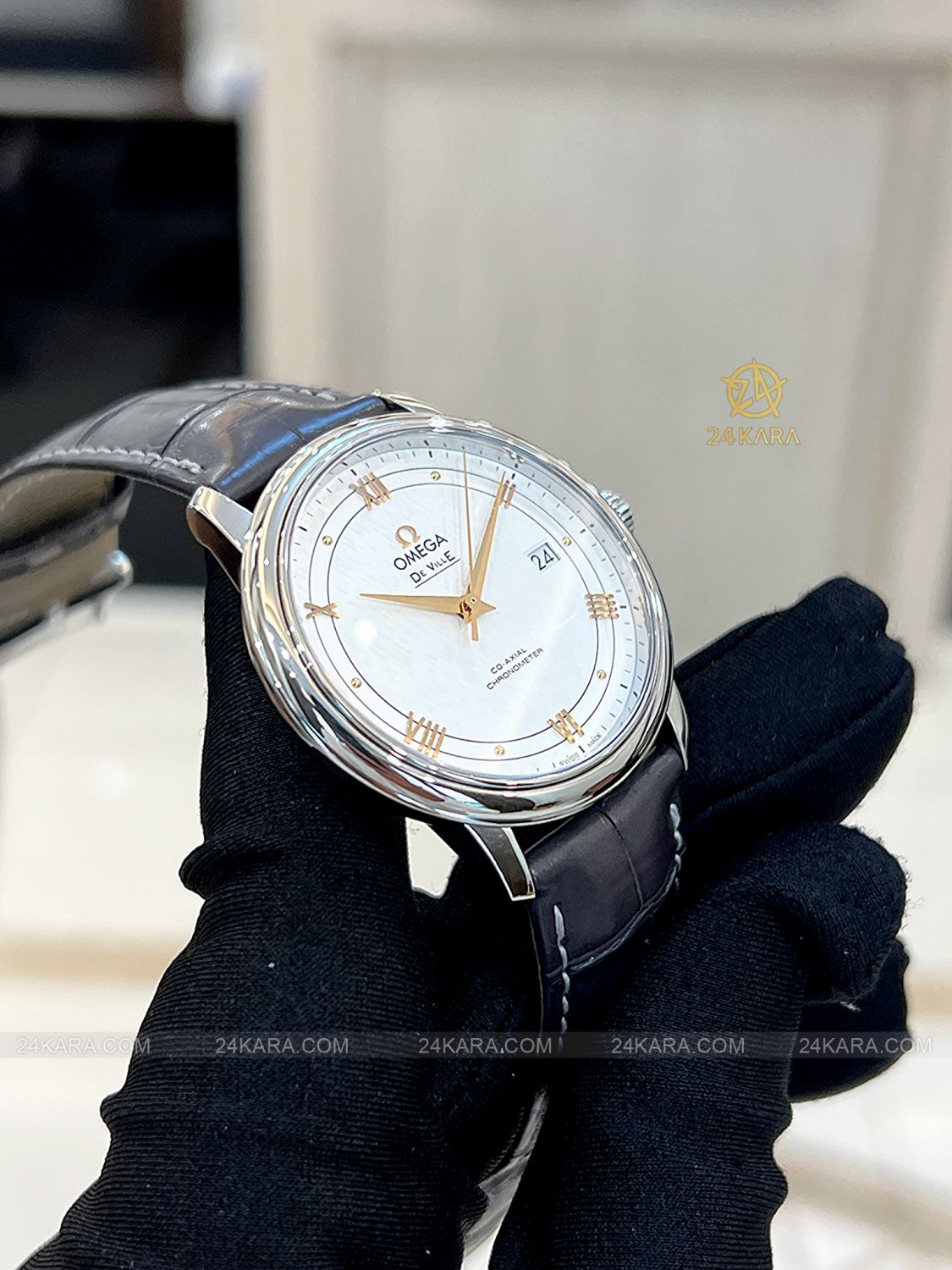 Đồng hồ Omega De Ville Prestige 424.13.40.20.02.005 39.5 Steel Mặt Lụa Chronometer - Lướt