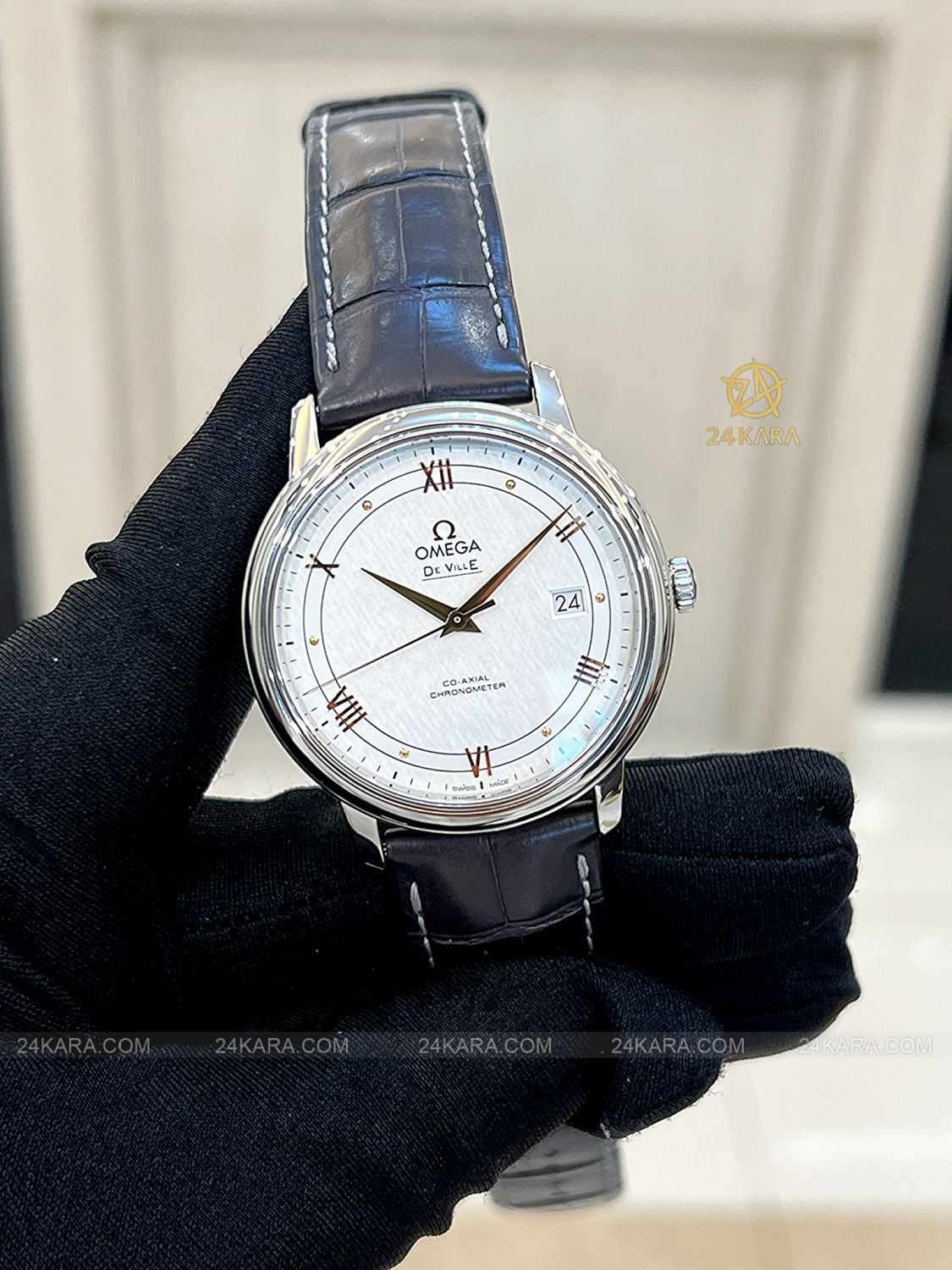 Đồng hồ Omega De Ville Prestige 424.13.40.20.02.005 39.5 Steel Mặt Lụa Chronometer - Lướt