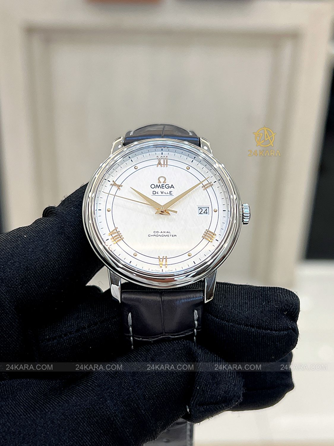 Đồng hồ Omega De Ville Prestige 424.13.40.20.02.005 39.5 Steel Mặt Lụa Chronometer - Lướt