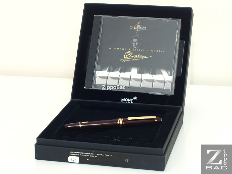 Montblanc  145R MS B.84 - Bút máy Montblanc Chopin 145 - thân Resin đỏ bóc-đô - ngòi vàng khối 14K - cài vàng -New in Box