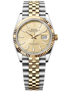 Đồng hồ Rolex Datejust M126233-0039 126233-0039 thép Oystersteel và vàng vàng, mặt số họa tiết gấp nếp ánh vàng