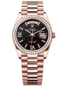 Đồng hồ Rolex Day-Date M128345RBR-0044 128345RBR-0044 vàng Everose 18 ct, mặt số thạch anh và kim cương