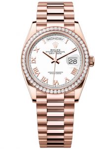 Đồng hồ Rolex Day-Date M128345RBR-0054 vàng Everose 18 ct, mặt số trắng