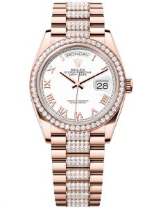 Đồng hồ Rolex Day-Date M128345RBR-0055 vàng Everose 18 ct, mặt số trắng