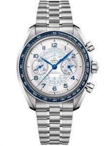 Đồng hồ Omega Speedmaster Chronoscope Chronograph 329.30.43.51.02.001 họa tiết xanh xoắn ốc, mặt số 3 thang đo thời gian