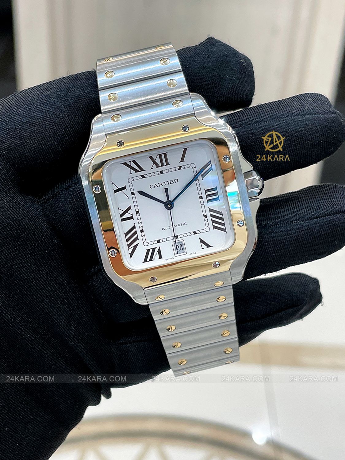 Đồng hồ Cartier Santos de Cartier Large W2SA0009 Automatic Vàng Vàng 18K - Lướt