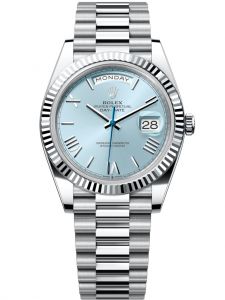 Đồng hồ Rolex Day-Date M228236-0012 228236-0012 Platinum, mặt số xanh băng - Mẫu mới 2022