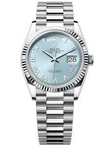 Đồng hồ Rolex Day-Date M128236-0008 128236-0008 Platinum, mặt số xanh băng - Mẫu mới 2022