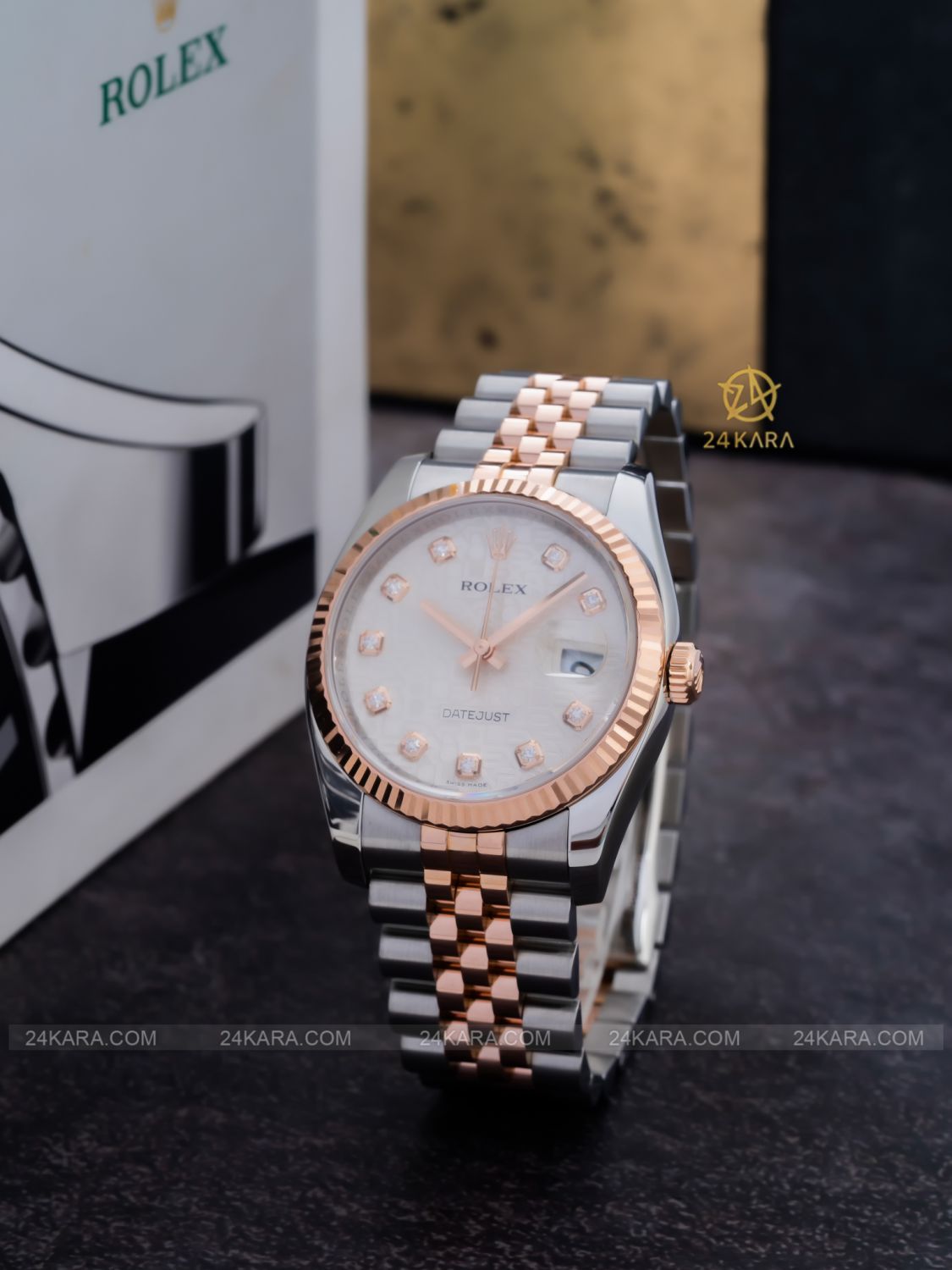Đồng hồ Rolex Datejust 36 M116231-0059 116231-0059 Vàng Everose 18ct Mặt bạc vi tính Kim cương
