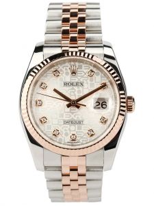 Đồng hồ Rolex Datejust 36 M116231 116231 mặt vi tính demi vàng hồng - Lướt