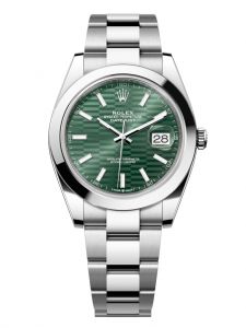 Đồng hồ Rolex Datejust M126300-0021 126300-0021 Thép, mặt số họa tiết gấp nếp xanh bạc hà - Mẫu mới 2022