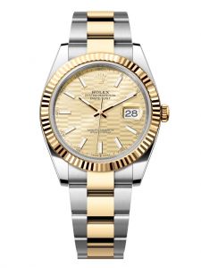 Đồng hồ Rolex Datejust M126333-0021 126333-0021 Thép và Vàng vàng mặt số họa tiết gấp nếp ánh vàng - Mẫu mới 2022