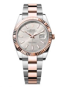 Đồng hồ Rolex Datejust M126331-0017 126331-0017 Thép và Vàng hồng mặt số họa tiết gấp nếp ánh bạc - Mẫu mới 2022