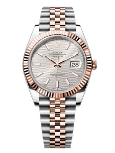 Đồng hồ Rolex Datejust M126331-0018 126331-0018 Thép và Vàng hồng, mặt số họa tiết gấp nếp ánh bạc - Mẫu mới 2022