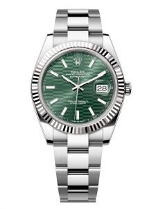 Đồng hồ Rolex Datejust M126334-0029 126334-0029 Thép và Vàng trắng, mặt số họa tiết gấp nếp xanh bạc hà - Mẫu mới 2022