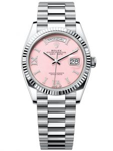 Đồng hồ Rolex Day-Date M128236-0006 128236-0006 Platinum mặt số đá opal hồng kim cương - Mẫu mới 2022