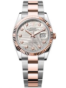 Đồng hồ Rolex Datejust M126231-0038 126231-0038 Thép và Vàng hồng mặt số họa tiết cây cọ bạc kim cương - Mẫu mới 2022