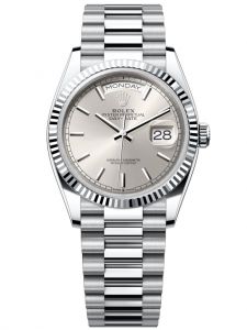 Đồng hồ Rolex Day-Date M128236-0001 128236-0001 Platinum mặt số bạc - Mẫu mới 2022