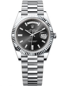 Đồng hồ Rolex Day-Date M228236-0004 228236-0004 Platinum mặt số đen sáng kim cương - Mẫu mới 2022