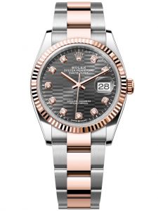 Đồng hồ Rolex Datejust M126231-0042 126231-0042 Thép và Vàng hồng mặt số họa tiết gấp nếp xám đậm kim cương - Mẫu mới 2022