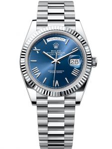 Đồng hồ Rolex Day-Date M228236-0007 228236-0007 Platinum mặt số xanh sáng - Mẫu mới 2022