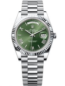 Đồng hồ Rolex Day-Date M228236-0008 228236-0008 Platinum, mặt số xanh olive - Mẫu mới 2022