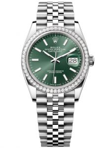 Đồng hồ Rolex Datejust M126284RBR-0043 126284RBR-0043 Thép, Vàng trắng và Kim cương, mặt số xanh bạc hà - Mẫu mới 2022