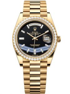 Đồng hồ Rolex Day-Date M228348RBR-0039 228348RBR-0039 Vàng vàng và Kim cương, mặt số mã não kim cương - Mẫu mới 2022