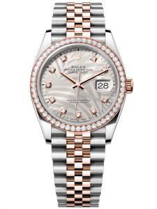 Đồng hồ Rolex Datejust M126281RBR-0025 126281RBR-0025 Thép Vàng hồng và Kim cương mặt số họa tiết cây cọ bạc kim cương - Mẫu mới 2022