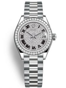Đồng hồ Rolex Lady-Datejust 28 M279139RBR-0014 279139RBR-0014 Vàng Trắng 18ct Mặt Đính Kim Cương Niềng Kim cương - Mẫu 2022