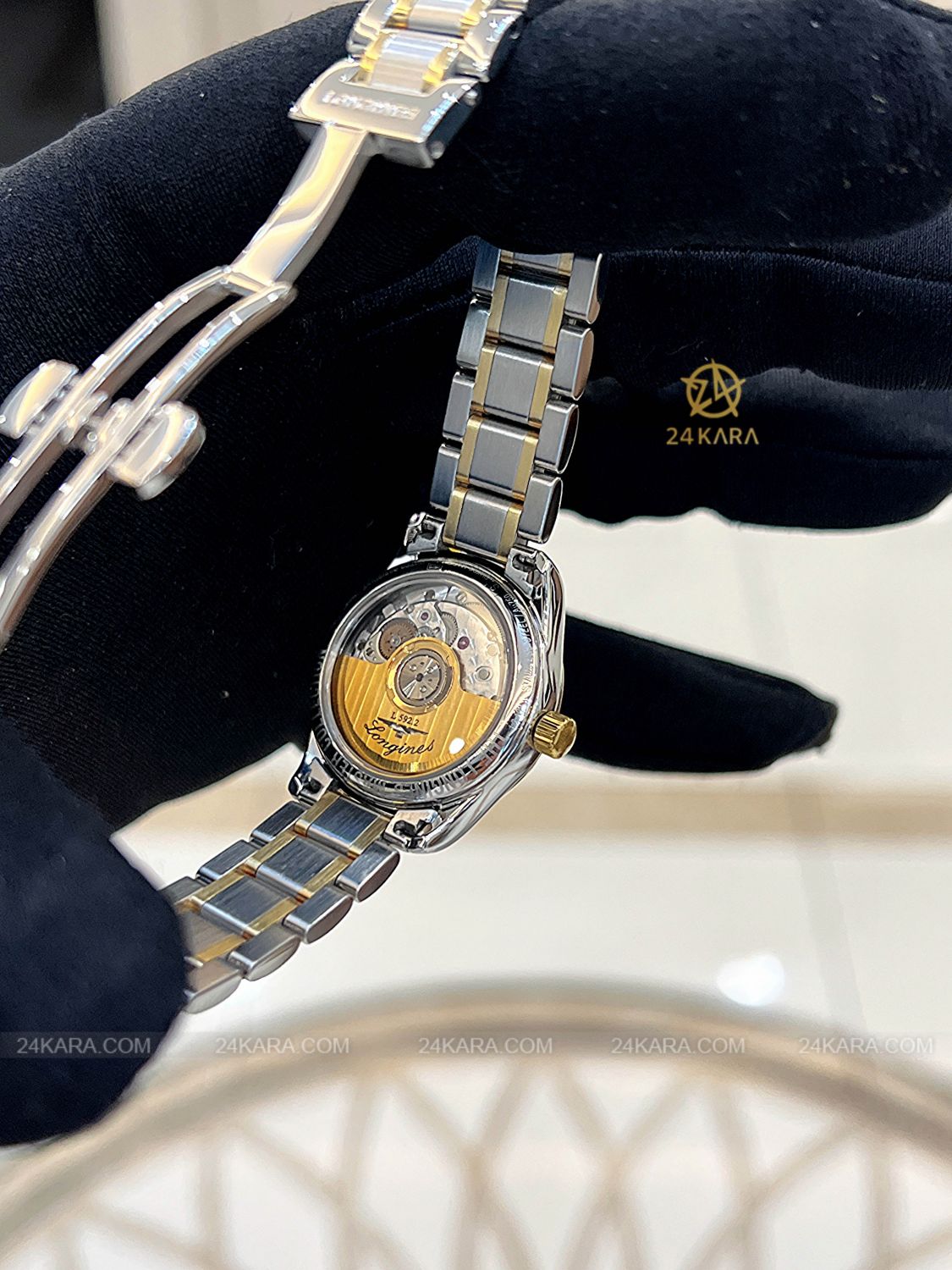 Đồng hồ Longines Master Collection L21285777 L2.128.5.77.7 Vàng vàng 18K mặt trắng nạm kim cương - Lướt